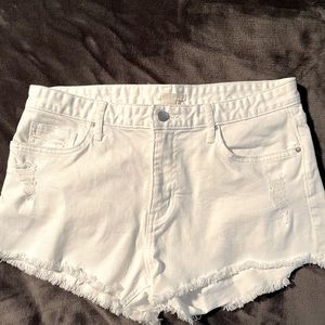 Womens H&M White Denim Shorts